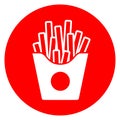 Fried potatoes vector icon