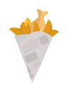 Fried potatoes vector illustration.