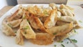 Fried Potstickers On White Plate Royalty Free Stock Photo