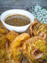 Fried prawn fritters or commonly known as cucur udang