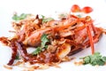 Fried prawn with tamarine sauce Royalty Free Stock Photo