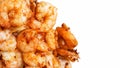 Fried prawns with garlic isolated on white background Royalty Free Stock Photo