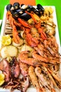 Fried prawns and other seafood Royalty Free Stock Photo