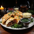 fried puff pastry pies stuffed with meat