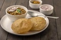 Fried Puri and Chole ki sabzi - famous Indian food