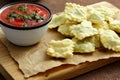 Fried ravioli and tomatoes sauce