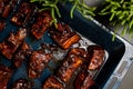 Fried ribs with honey Royalty Free Stock Photo