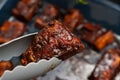 Fried ribs with honey Royalty Free Stock Photo