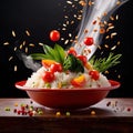 Fried rice, asian food cuisine, dynamic layout