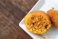 Fried rice ball. Arancino Arancina Arancini - Sicilian Street Food