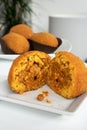 Fried rice ball. Arancino Arancina Arancini - Sicilian Street Food