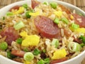 Fried Rice and Chinese Sausage Royalty Free Stock Photo