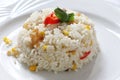 Fried rice with corn and dried shrimp