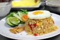 Fried rice with fried egg Royalty Free Stock Photo