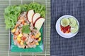 Fried rice with mixed vegetable and side dish in Vegetable festival of Chinese Royalty Free Stock Photo