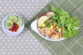 Fried rice with mixed vegetable and side dish in Vegetable festival of Chinese. Royalty Free Stock Photo