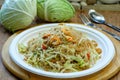 Fried rice noodles with cauliflower Royalty Free Stock Photo