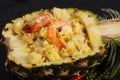 Fried rice with pineapple and prawns