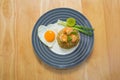 Fried rice with shrimp and fried egg Royalty Free Stock Photo