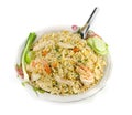 Fried rice with shrimp and sea crab meat Royalty Free Stock Photo