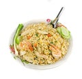 Fried rice with shrimp and sea crab meat Royalty Free Stock Photo