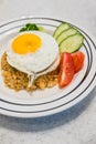 Fried rice tuna with topped egg