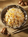 Fried Rice with Vegetables and fried eggs - Chinese, Japanese Cuisine
