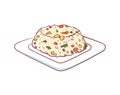 Fried rice with vegetables isolated icon