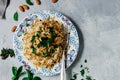 FRIED RICE WITH VERMICELLE.traditional arabic dish Royalty Free Stock Photo