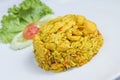 Fried rice with yellow ginger with chicken
