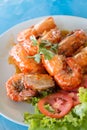 Fried river prawn with sweet and sour sauce