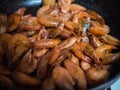 Fried roasted shrimps