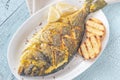 Fried saffron sea bream