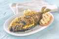 Fried saffron sea bream