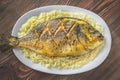 Fried saffron sea bream