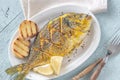 Fried saffron sea bream