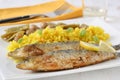 Fried sardines with rice