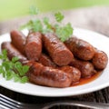 Fried sausage with lamb