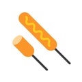 Fried sausages sticks, food and gastronomy set, flat icon