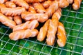 Fried sausages street food Thailand Royalty Free Stock Photo