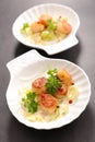 Fried scallop with leek