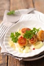 Fried scallop with leek