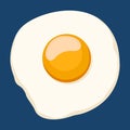 Fried scrambled eggs with one yolk top view. Royalty Free Stock Photo
