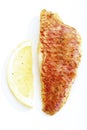 Fried sea barbel with lemon