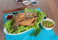 Fried sea perch topped with savory fish sauce menu