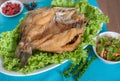 Fried sea perch topped with savory fish sauce menu