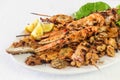 Fried seafood, mixed fry fish Royalty Free Stock Photo