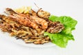 Fried seafood, mixed fry fish Royalty Free Stock Photo