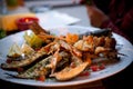 Fried seafood plate Royalty Free Stock Photo