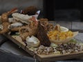 fried seafood plate street food in Siracuse in sicily Royalty Free Stock Photo